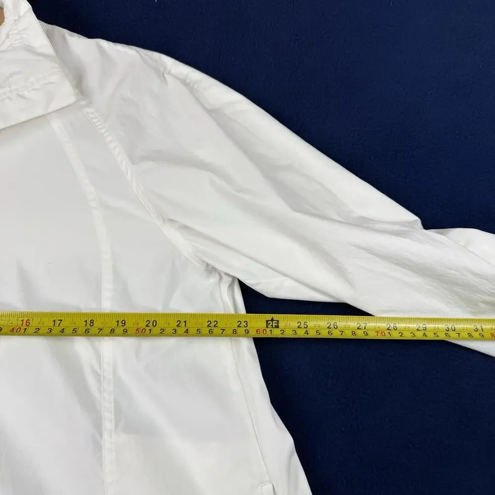 Athleta Advantage Poplin Top Women M White 1/4 Zip Back Yoke Water Repellent Gym - Picture 6 of 9